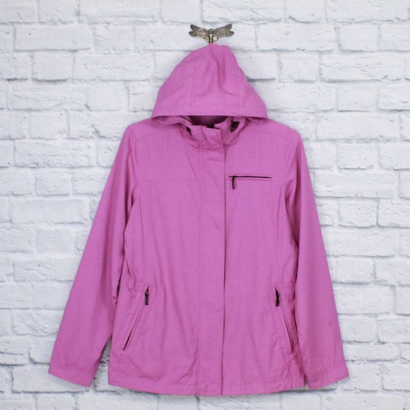 Eddie Bauer Jackets & Blazers - Eddie Bauer Purple Nylon Lightweight Waterproof Hooded Rain Jacket Size S